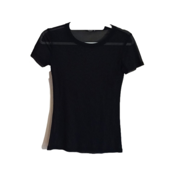 SMALL black stretchy see thru shirt (box 12 and 3) - Picture 1 of 3